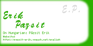 erik pazsit business card